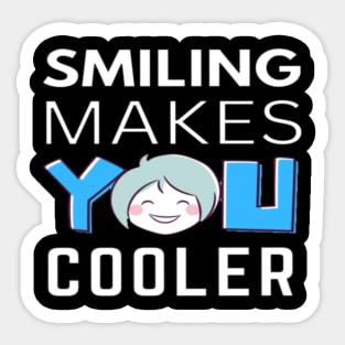 Smiling Makes You Cooler Blue Sticker